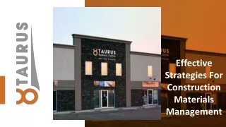 effective strategies for construction materials