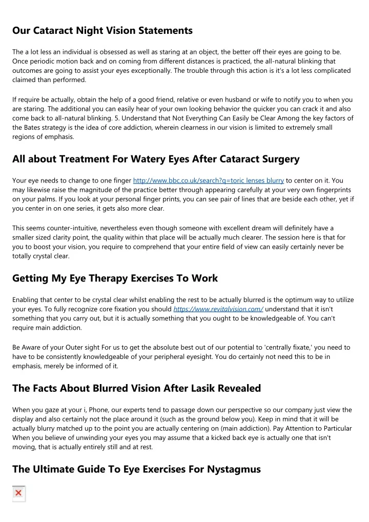 our cataract night vision statements