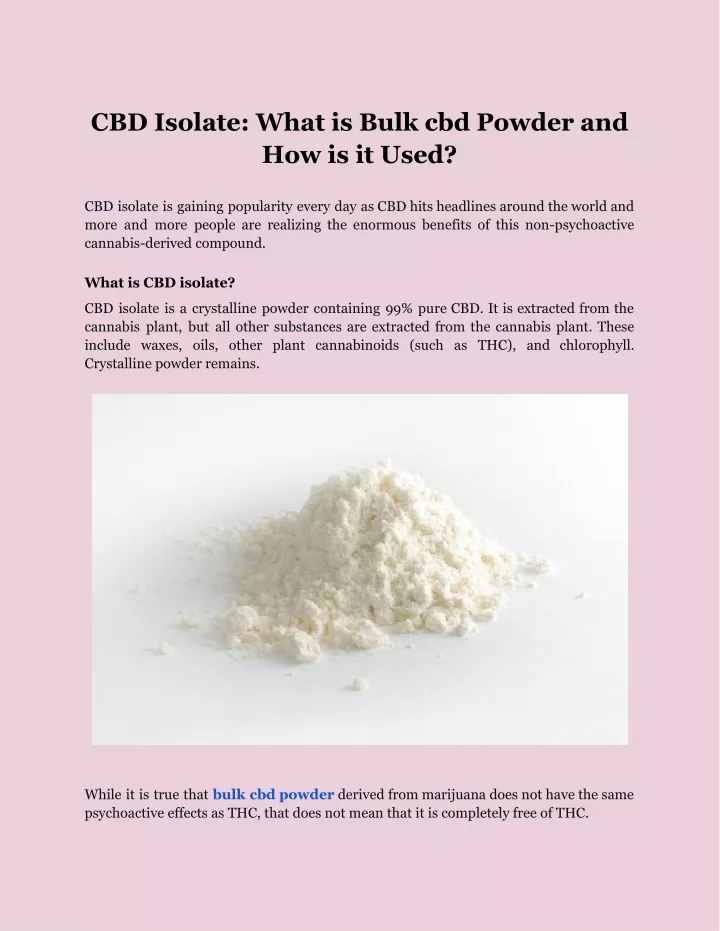 cbd isolate what is bulk cbd powder