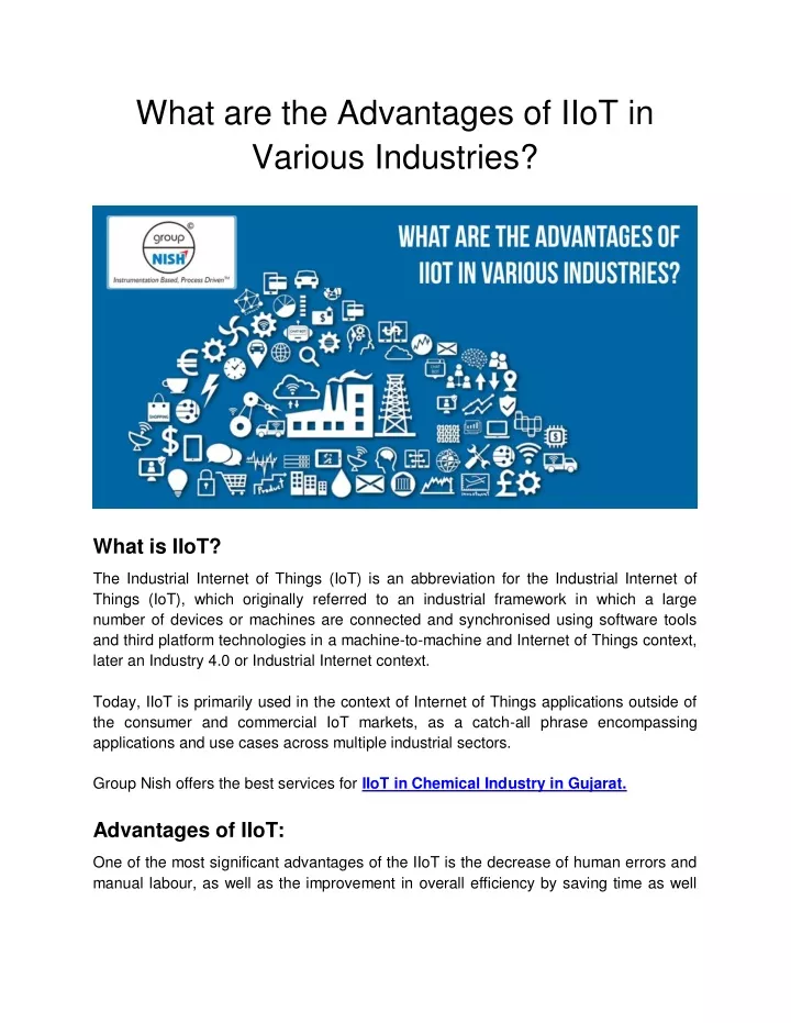 what are the advantages of iiot in various