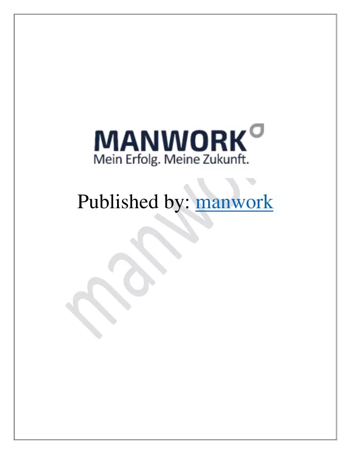 published by manwork