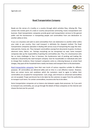 Road Transportation Company