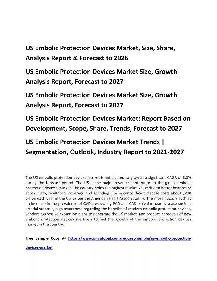 us embolic protection devices market size share