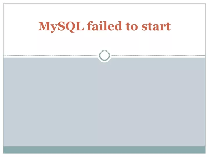 mysql failed to start