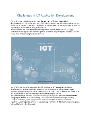 Challenges in IoT Application Development