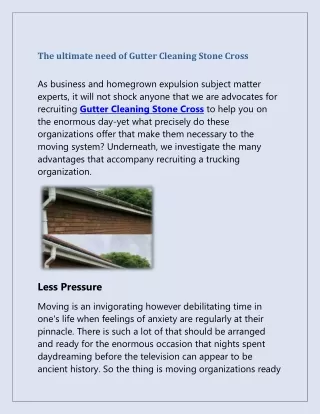 the ultimate need of gutter cleaning stone cross