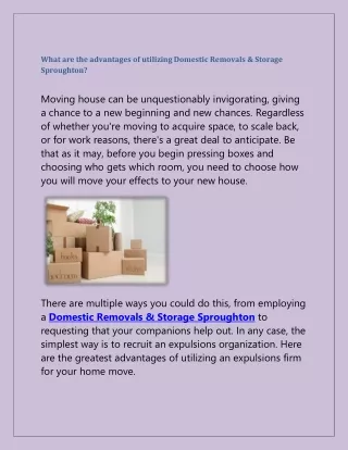what are the advantages of utilizing domestic