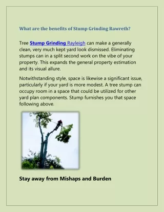 what are the benefits of stump grinding rawreth