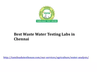 Best Waste Water Testing Labs in Chennai