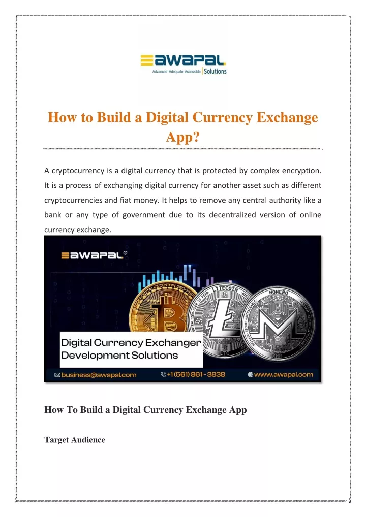 how to build a digital currency exchange app