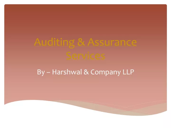 auditing assurance services