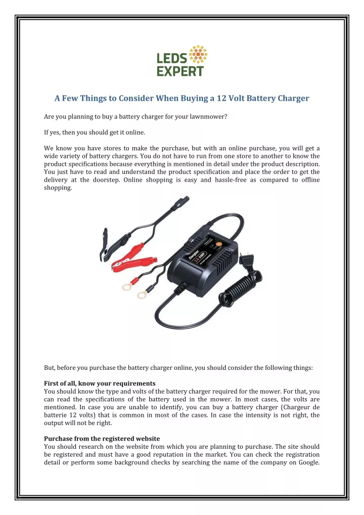 a few things to consider when buying a 12 volt