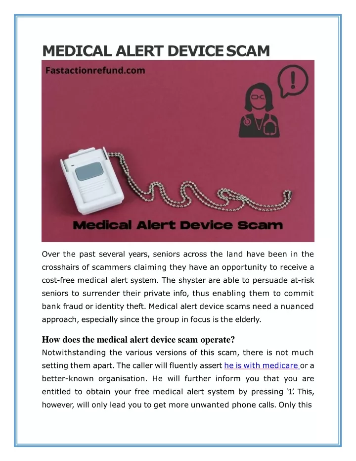 medical alert device scam