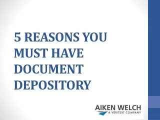 5 reasons you must have document depository