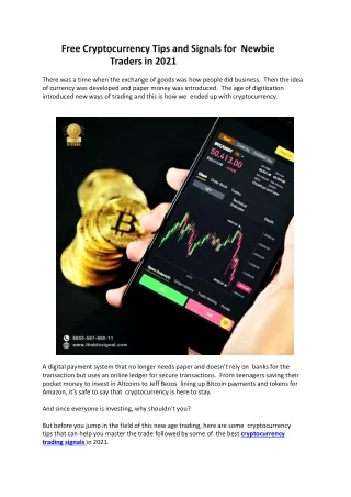 Free Cryptocurrency Tips and Signals for Newbie Traders in 2021