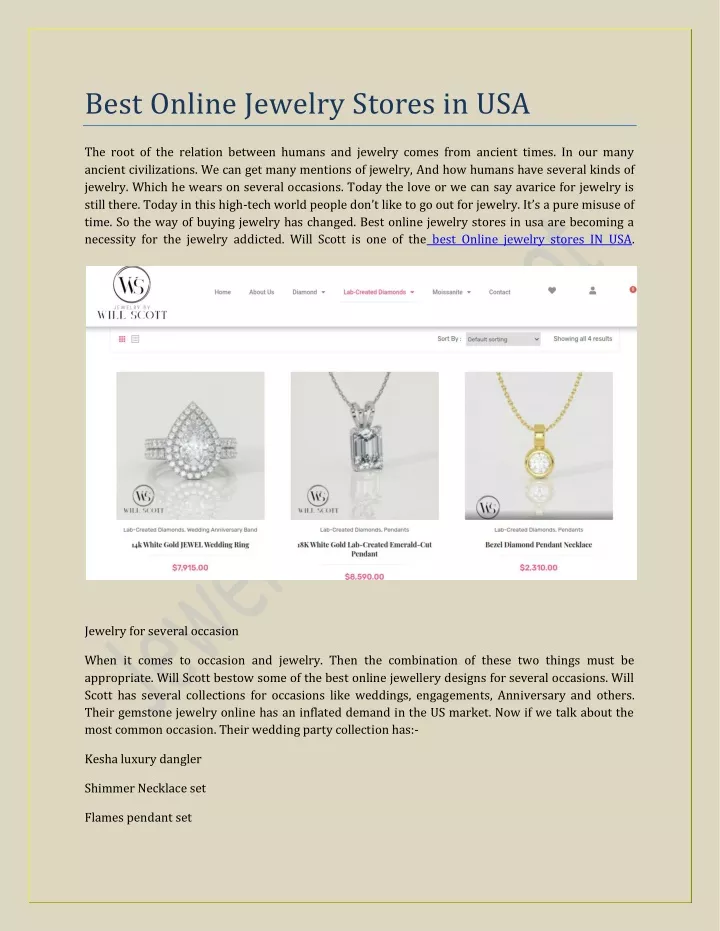 best online jewelry stores in usa