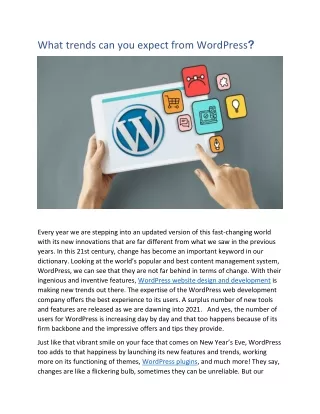 What trends can you expect from WordPress