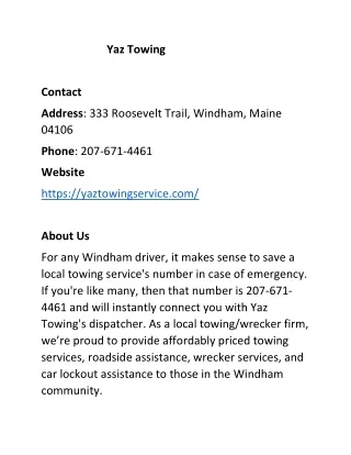 Yaz Towing