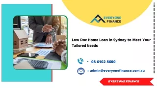 Low Doc Home Loan in Sydney to Meet Your Tailored Needs