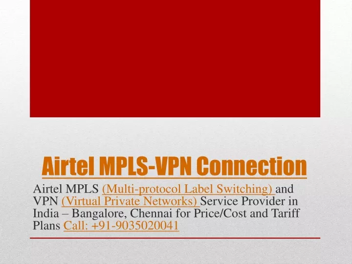 airtel mpls vpn connection