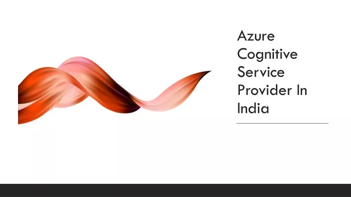 azure cognitive service provider in india