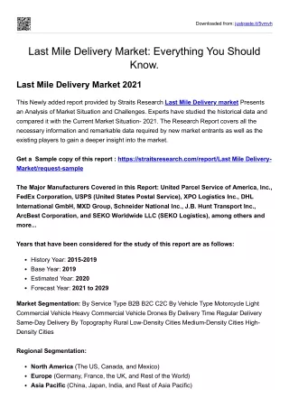 Last Mile Delivery Market