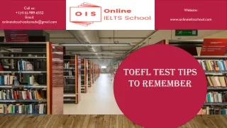 TOEFL test Tips to Remember