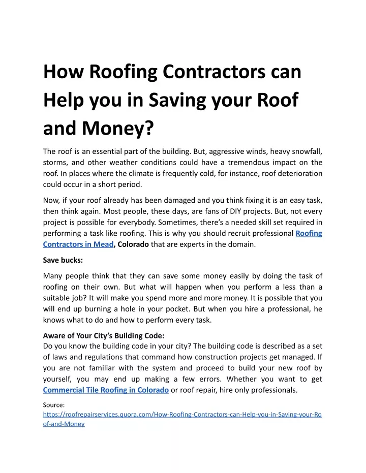 how roofing contractors can help you in saving