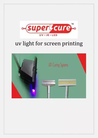 uv light for screen printing