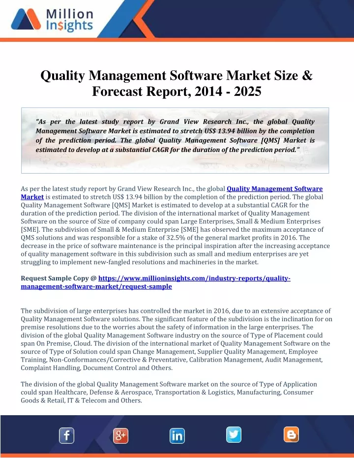 quality management software market size forecast