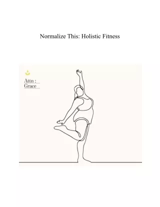 normalize this holistic fitness