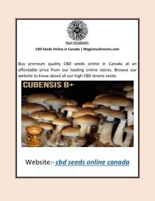CBD Seeds Online in Canada | Magicmushrooms.com