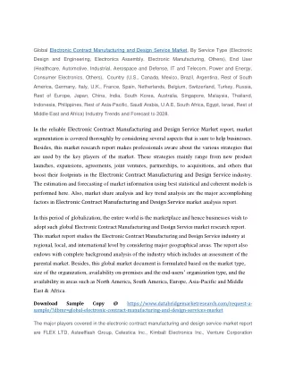 global electronic contract manufacturing