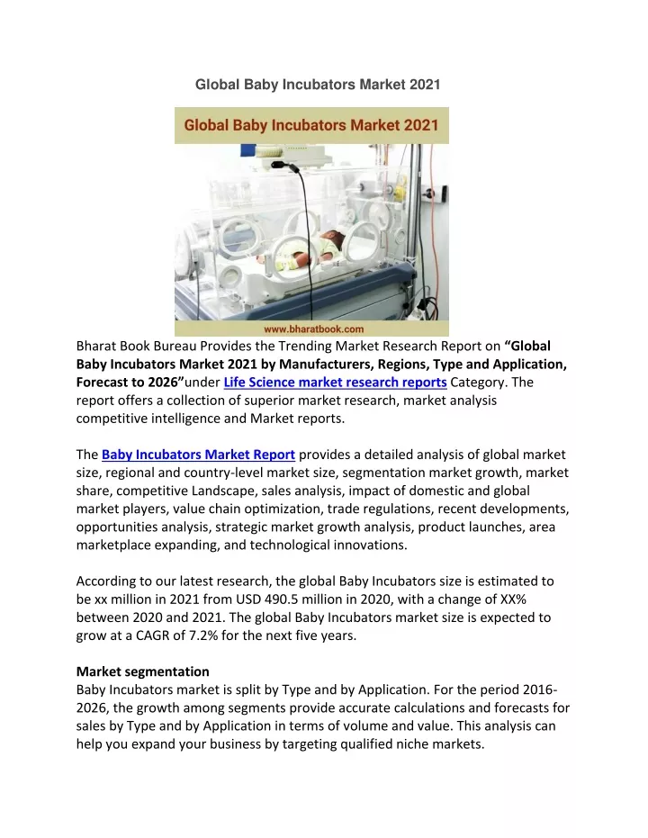 global baby incubators market 2021