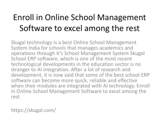 enroll in online school management software to excel among the rest