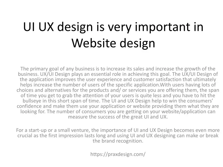 ui ux design is very important in website design