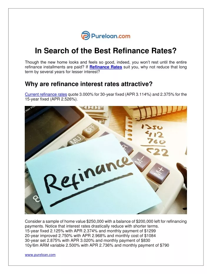 in search of the best refinance rates