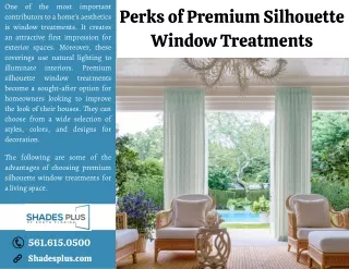 Perks of Premium Silhouette Window Treatments