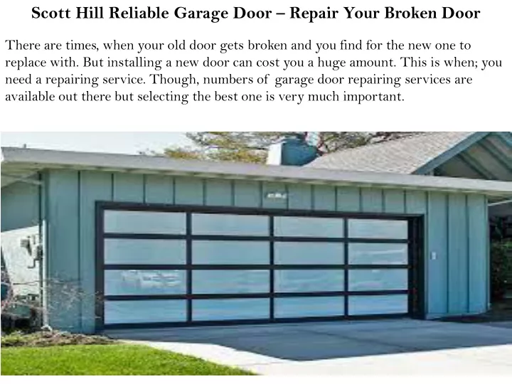 scott hill reliable garage door repair your