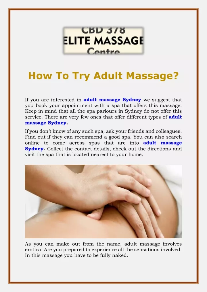 how to try adult massage