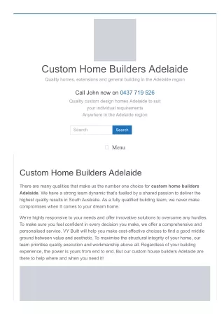 Custom Home Builders Adelaide