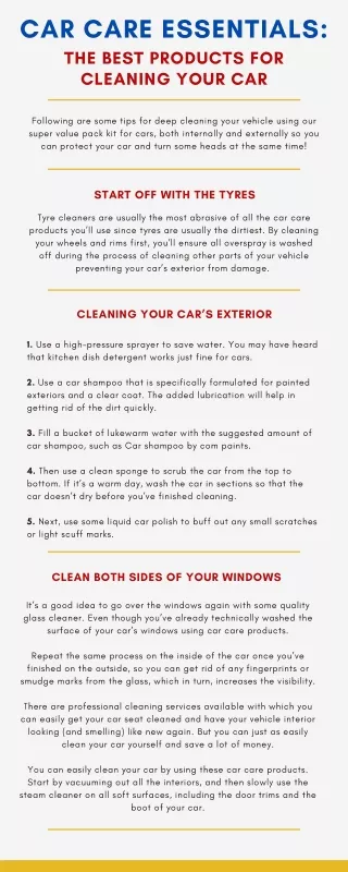 Car Care Essentials The Best Products for Cleaning your Car