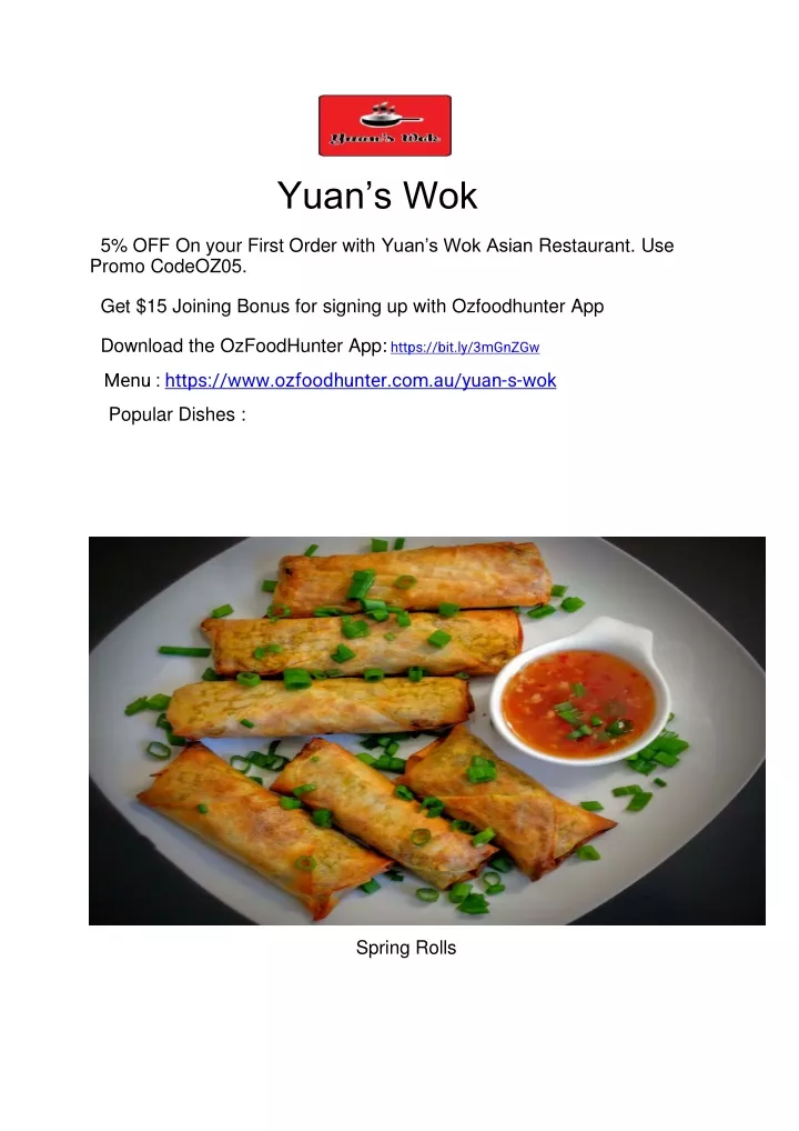 yuan s wok 5 off on your first order with