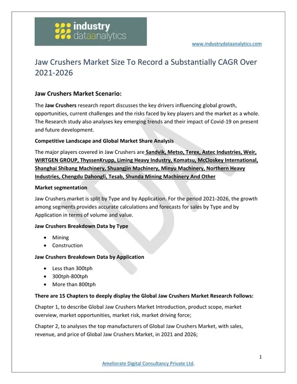 www industrydataanalytics com