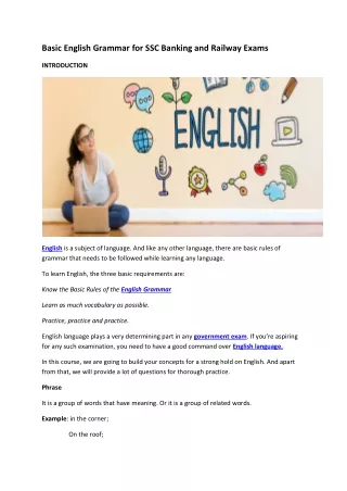 Importance of English Grammar - SSC Banking & Railway Exams