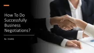 how to do successfully business negotiations
