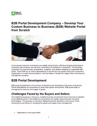 b2b portal development company develop your