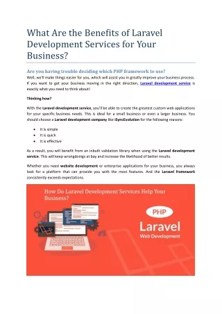What Are the Benefits of Laravel Development Services for Your Business