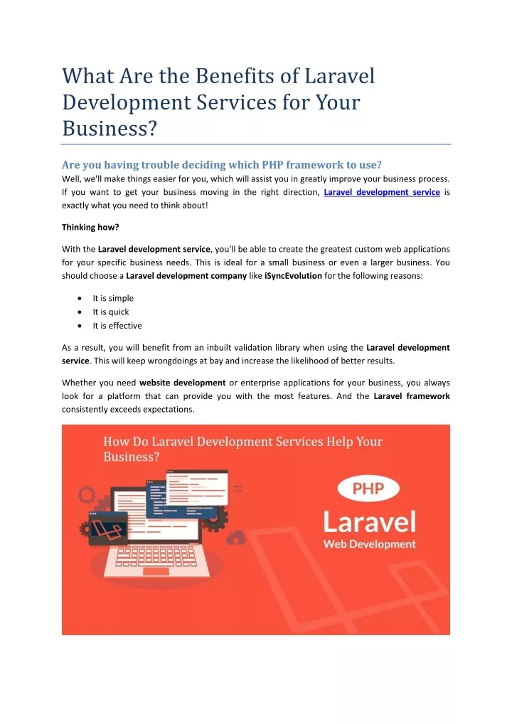 what are the benefits of laravel development