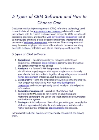 5 types of crm software and how to choose one